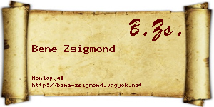 Bene Zsigmond névjegykártya